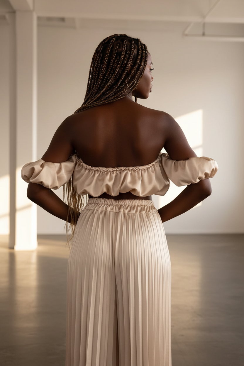 Pleated Pants Set