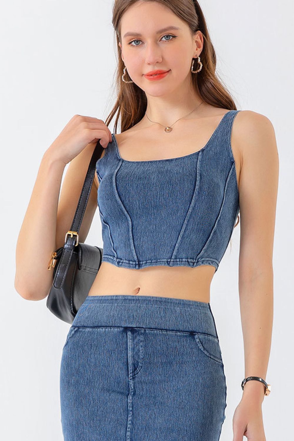 Denim Bustier Top