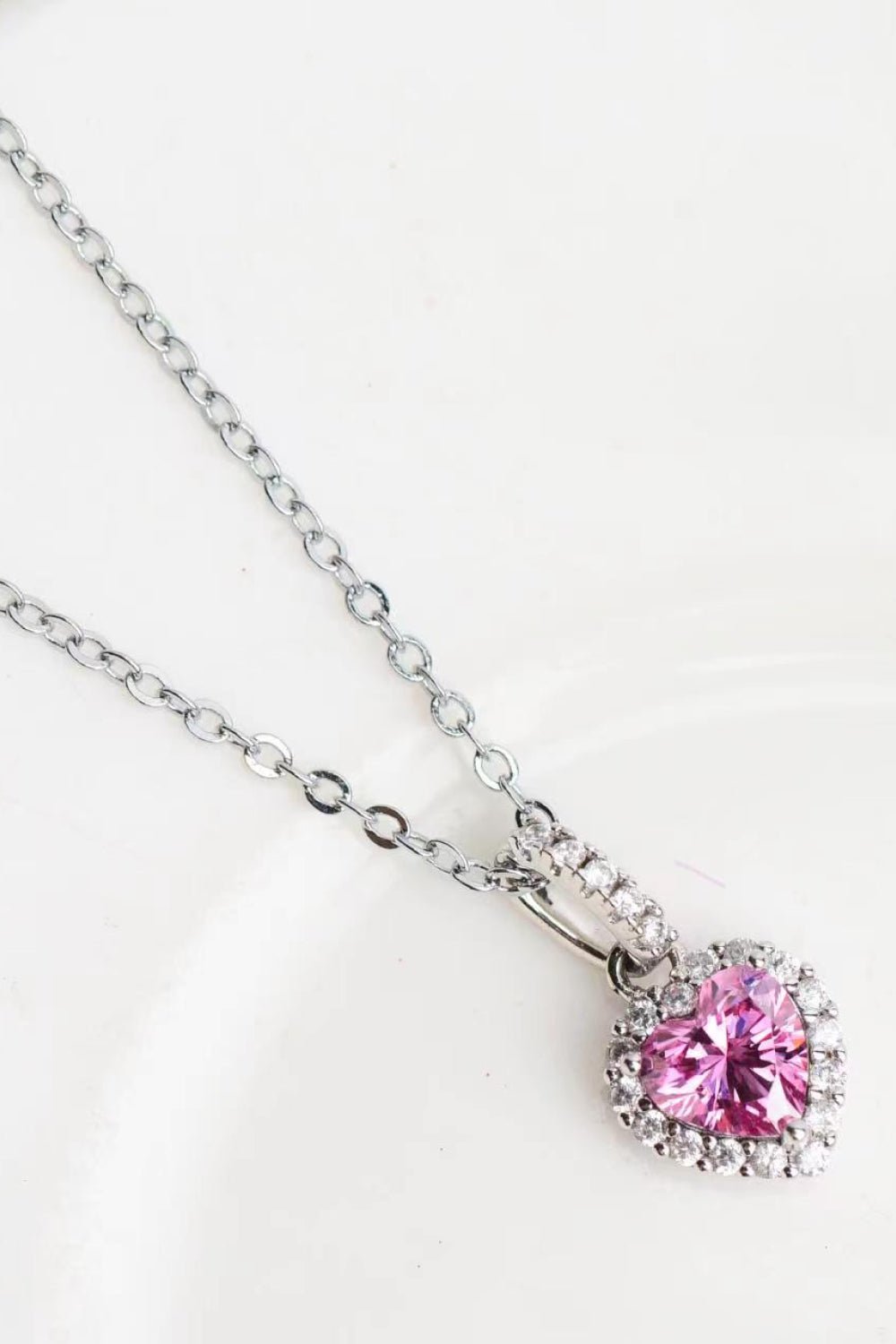 1 Carat Moissanite Heart Pendant Necklace - Style To Fit