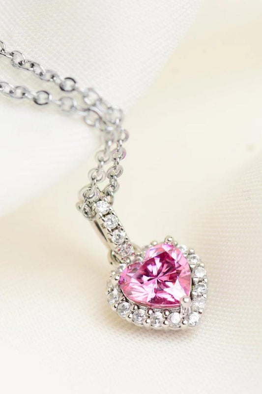 1 Carat Moissanite Heart Pendant Necklace - Style To Fit