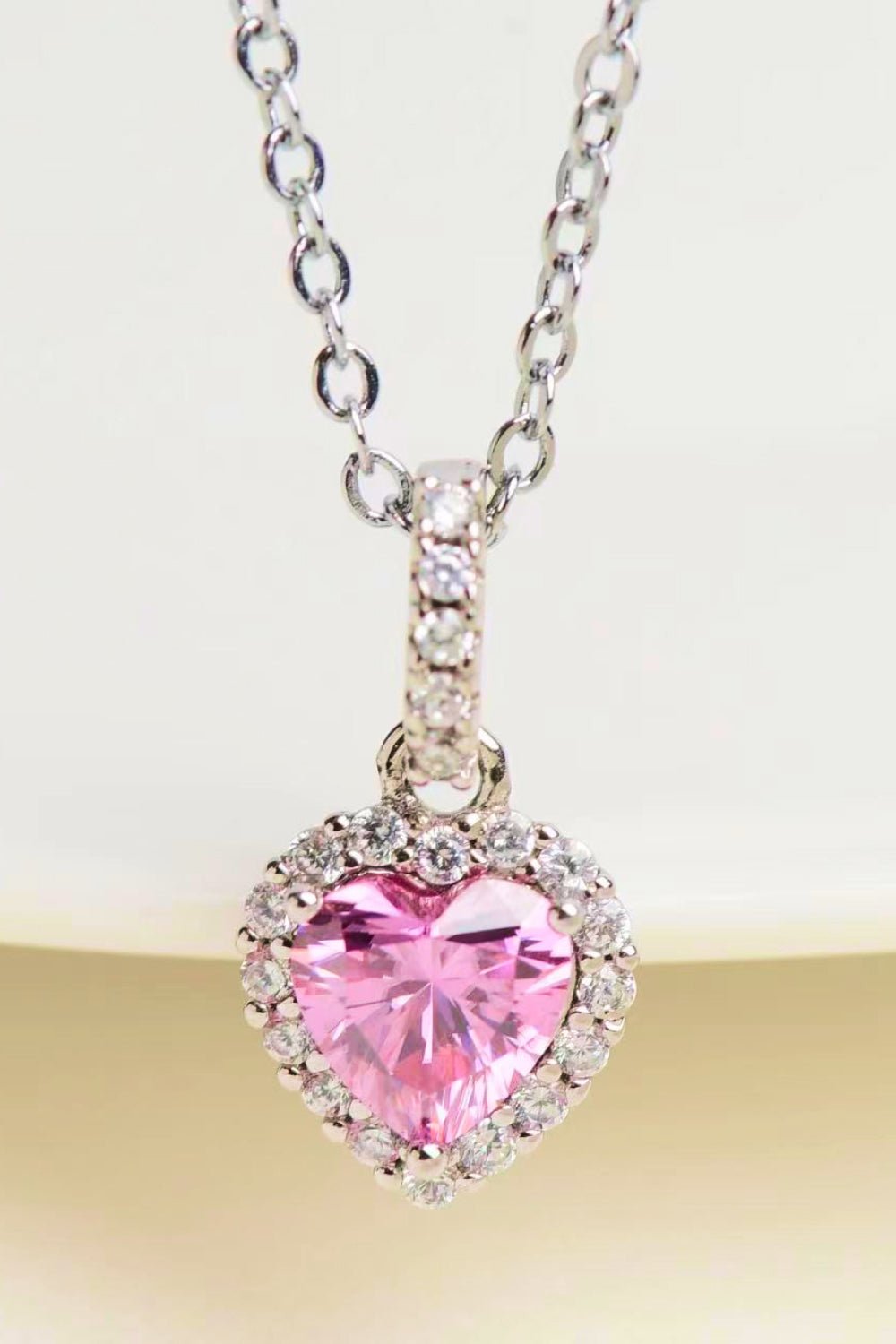 1 Carat Moissanite Heart Pendant Necklace - Style To Fit