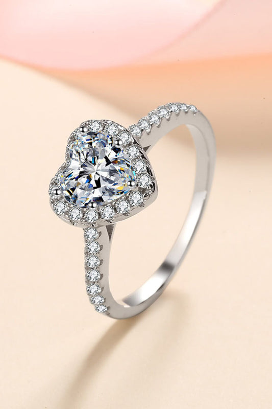 1 Carat Moissanite Heart-Shaped Ring - Style To Fit