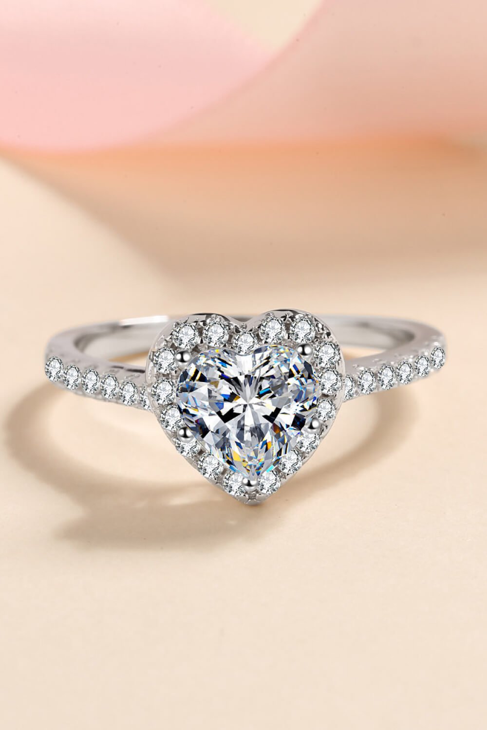 1 Carat Moissanite Heart-Shaped Ring - Style To Fit