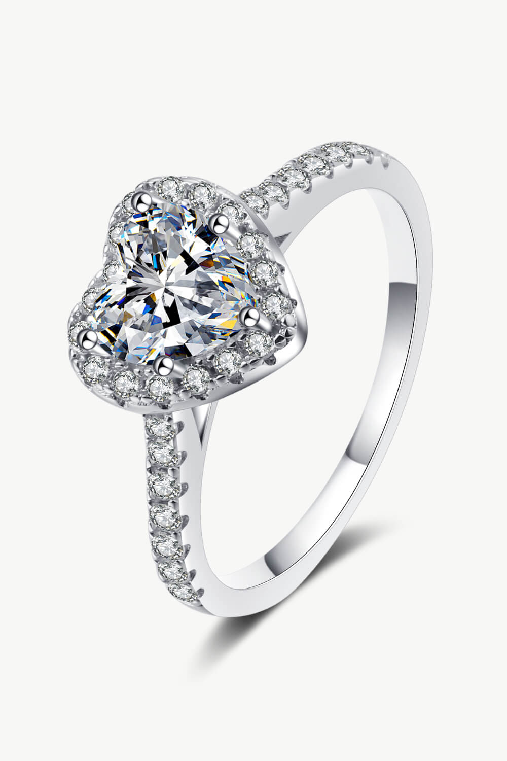 1 Carat Moissanite Heart-Shaped Ring - Style To Fit