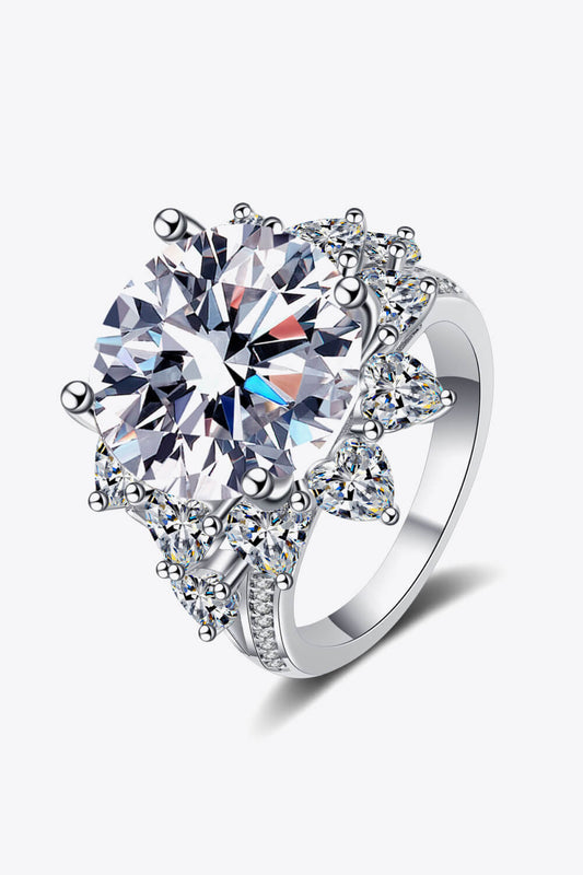 10 Carat Moissanite Flower-Shaped Ring - Style To Fit