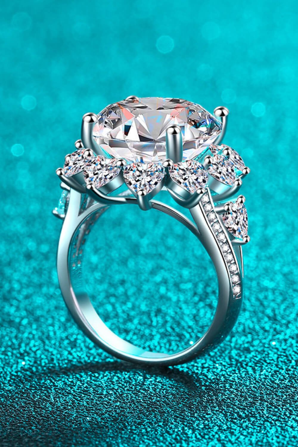 10 Carat Moissanite Flower-Shaped Ring - Style To Fit