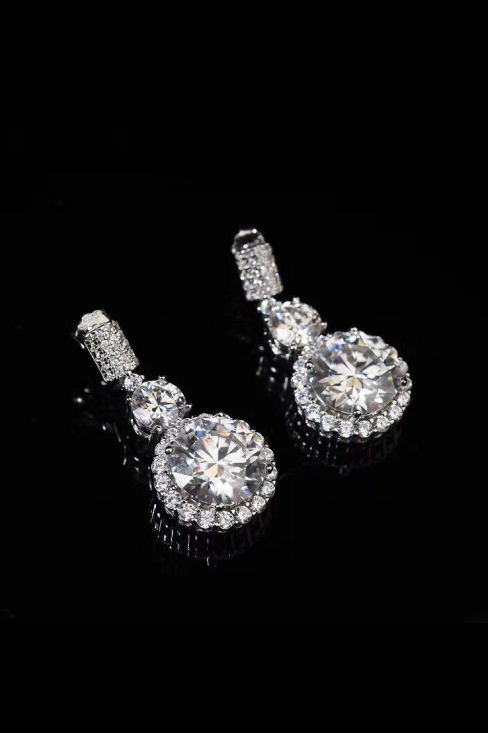 12 Carat Moissanite Platinum-Plated Drop Earrings - Style To Fit