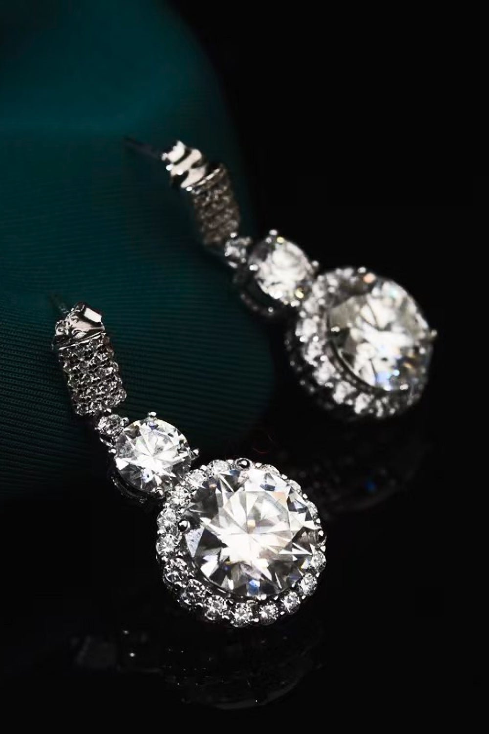 12 Carat Moissanite Platinum-Plated Drop Earrings - Style To Fit