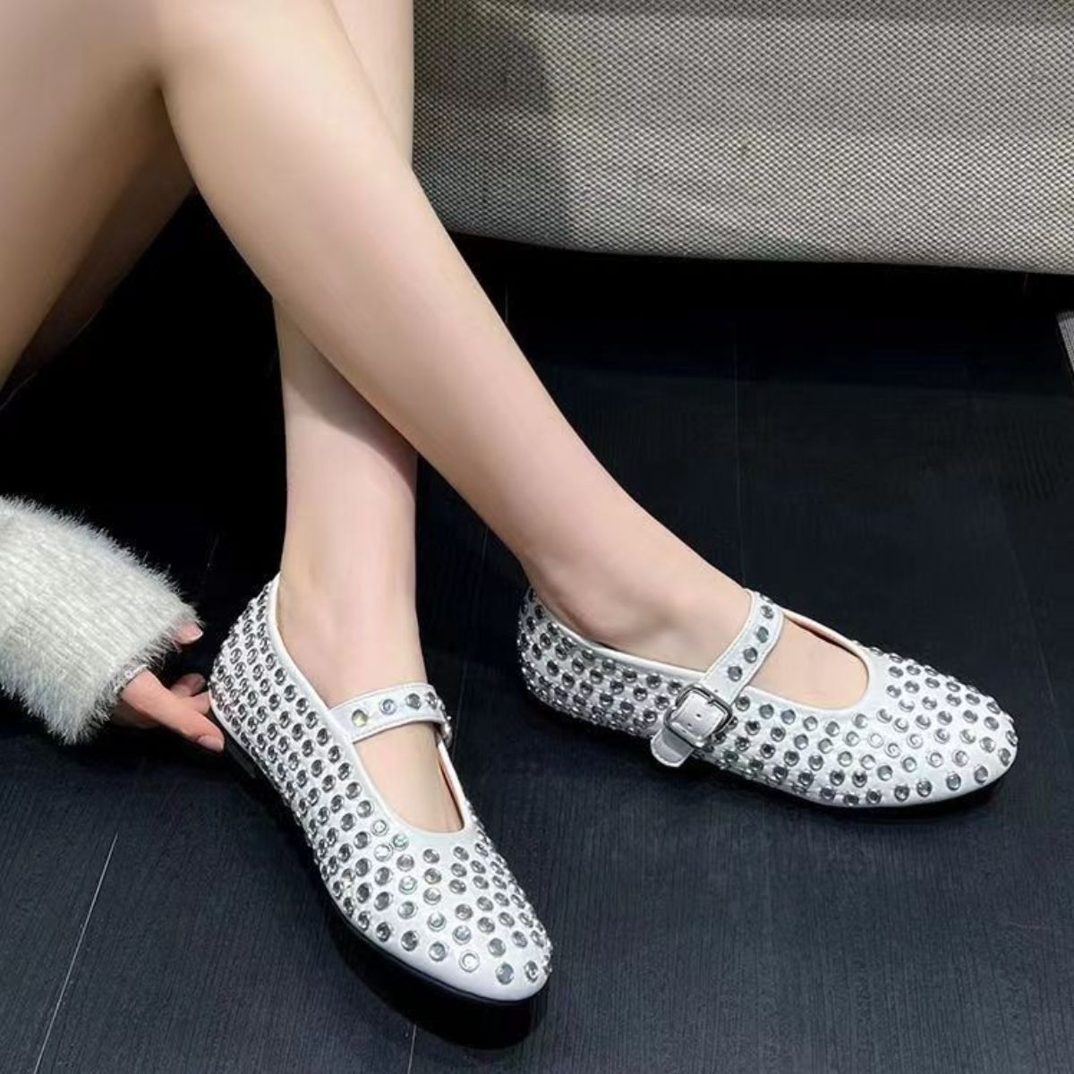 Studded Ballerina Flats