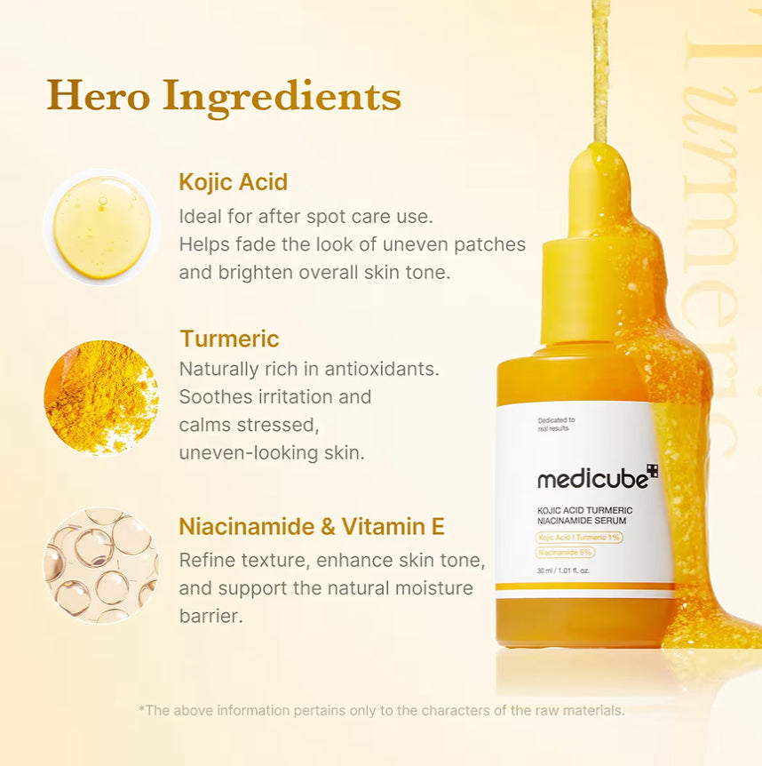 medicube Kojic Acid Turmeric Niacinamide Serum 30ml