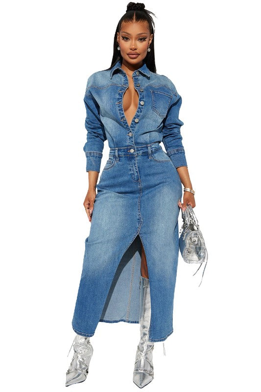 DENIM MAXI DRESS