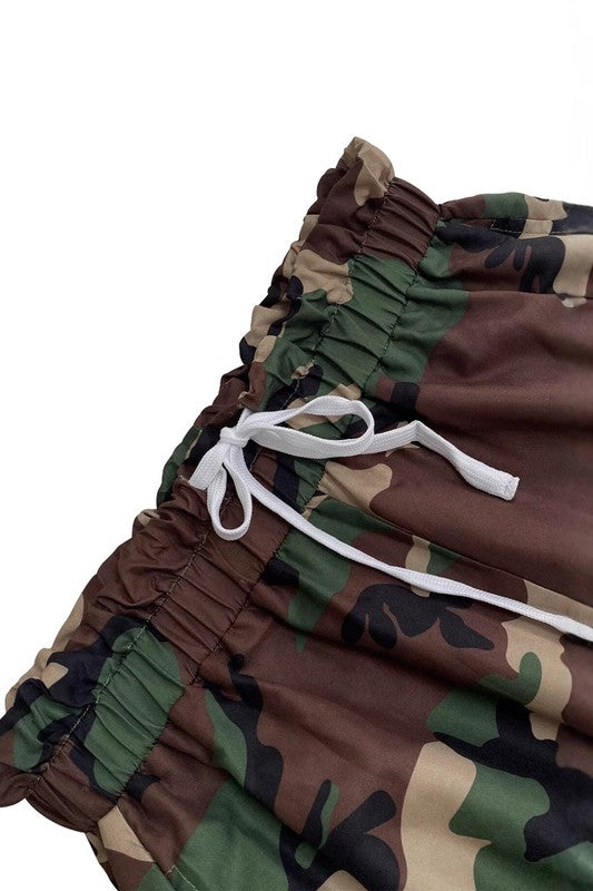 Dreya Camo Drawstring Cargo Pants