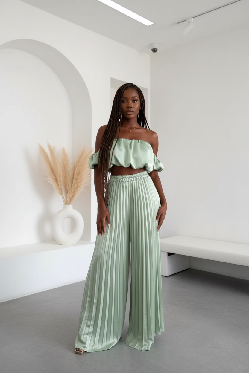 Pleated Pants Set