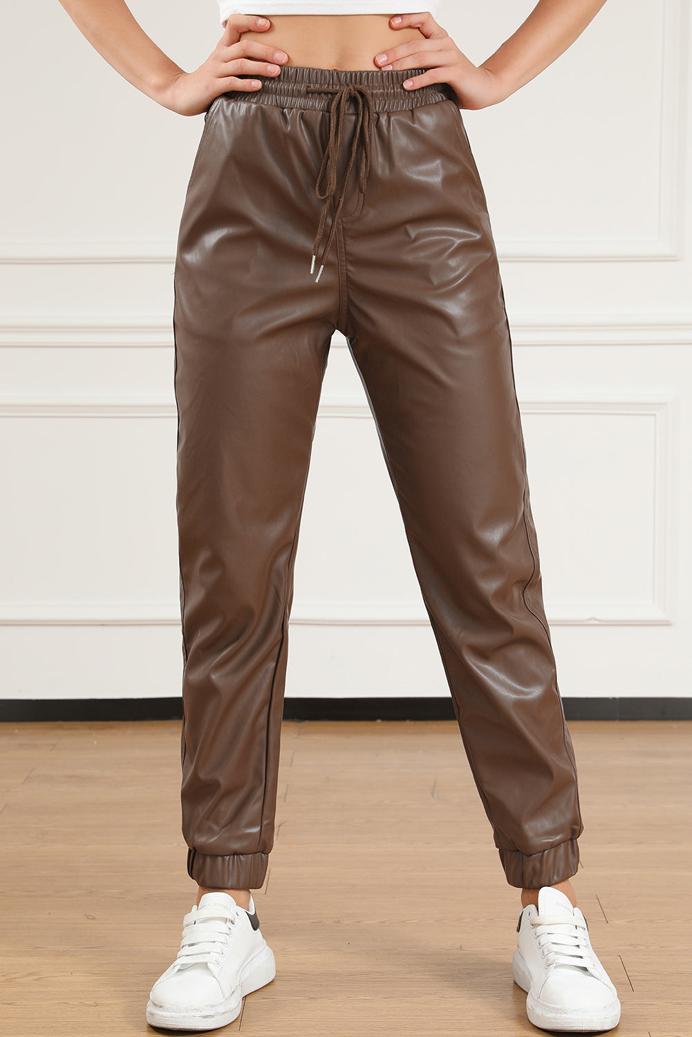 PU Leather Joggers