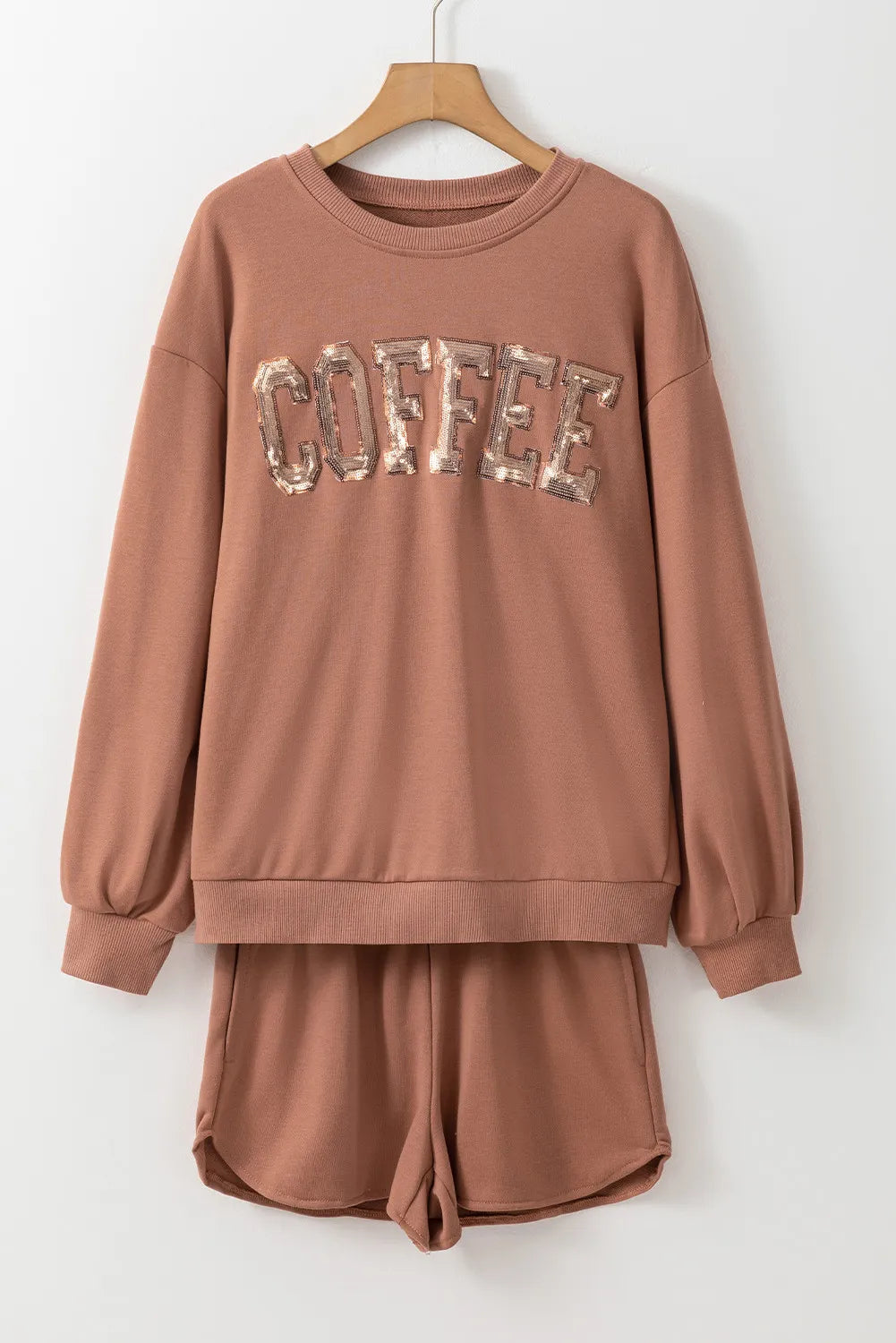 COFFEE Sequin Shorts Set