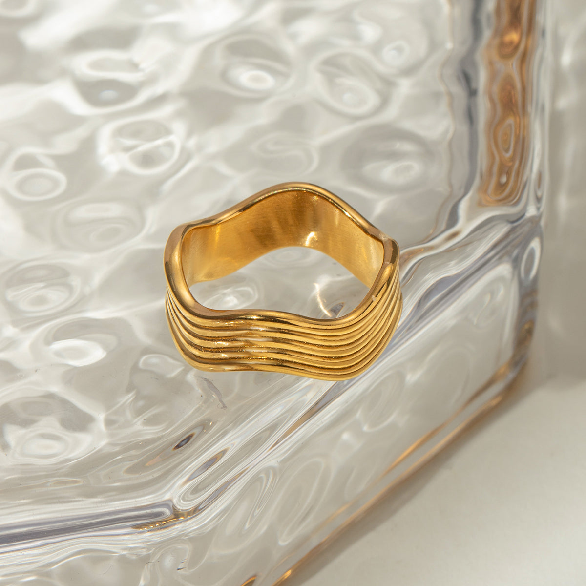 18K Gold-Plated Corrugated Ring