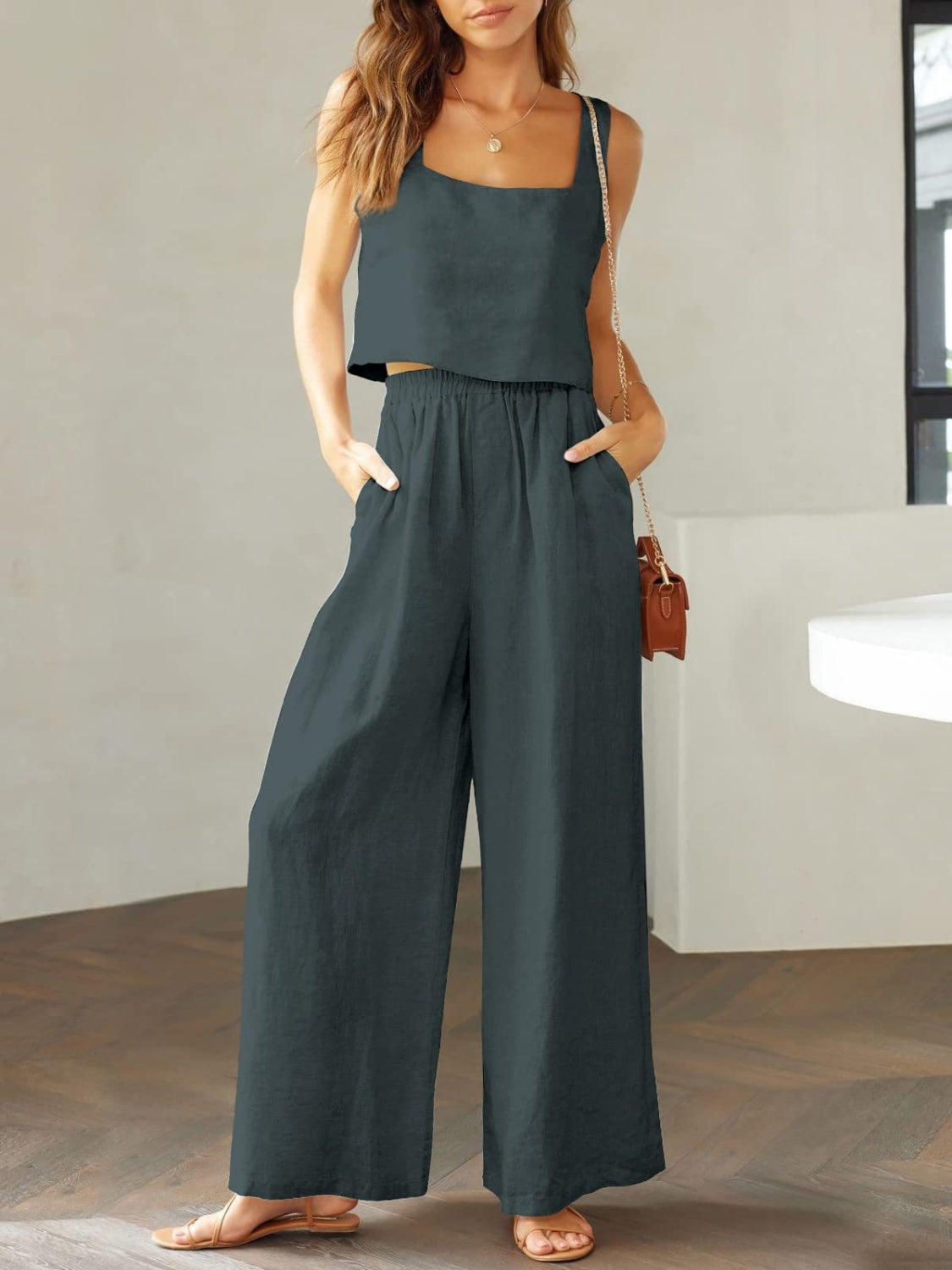 Angela Wide Leg Pants Set