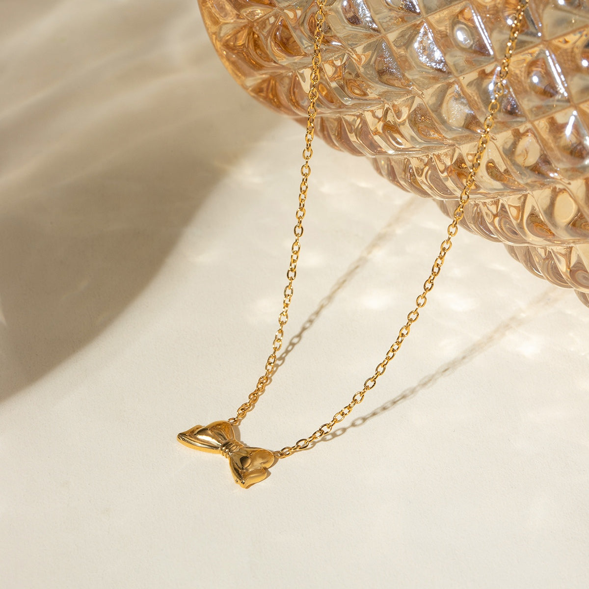 18K Gold-Plated Bow Necklace