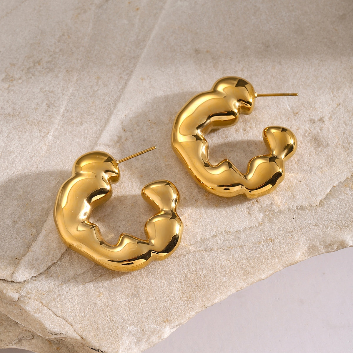 18K Gold-Plated C-Hoop Earrings