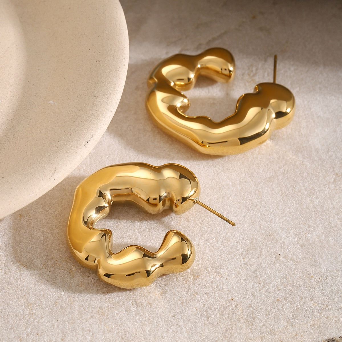 18K Gold-Plated C-Hoop Earrings