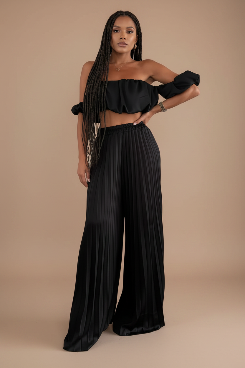 Pleated Pants Set