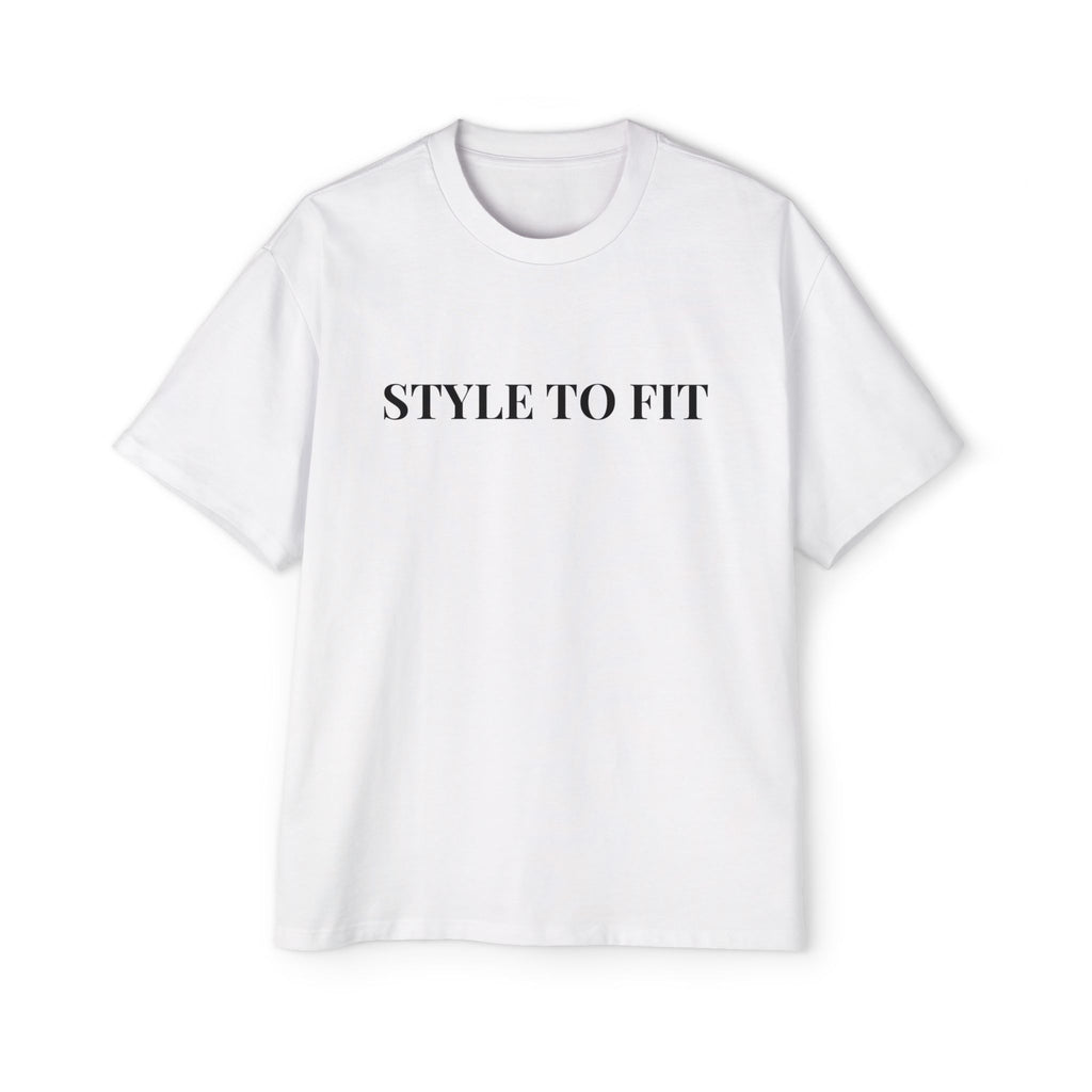 𝐒𝐓𝐘𝐋𝐄 𝐓𝐎 𝐅𝐈𝐓 Men’s Oversized Tee (Black Lettering)