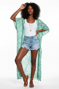 Printed Tassel Kimono