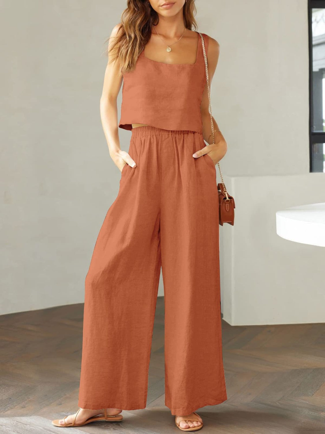 Angela Wide Leg Pants Set