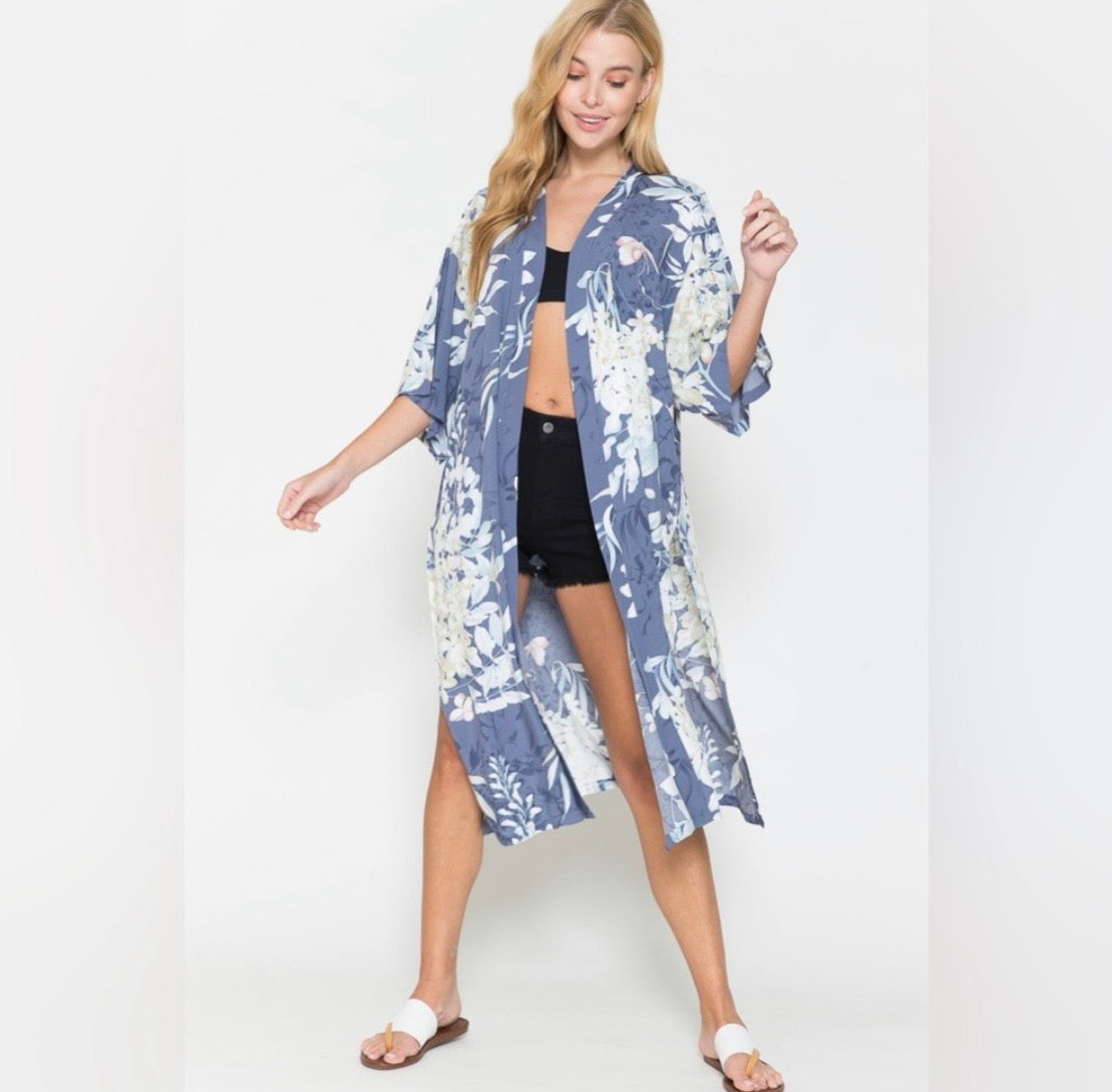 Justin Taylor Botanical Print Split Cover Up