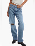 Free People “Holly” High Rise Ripped Bootcut Jeans
