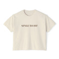 𝐒𝐓𝐘𝐋𝐄 𝐓𝐎 𝐅𝐈𝐓 Women's Boxy Tee (Brown Lettering)