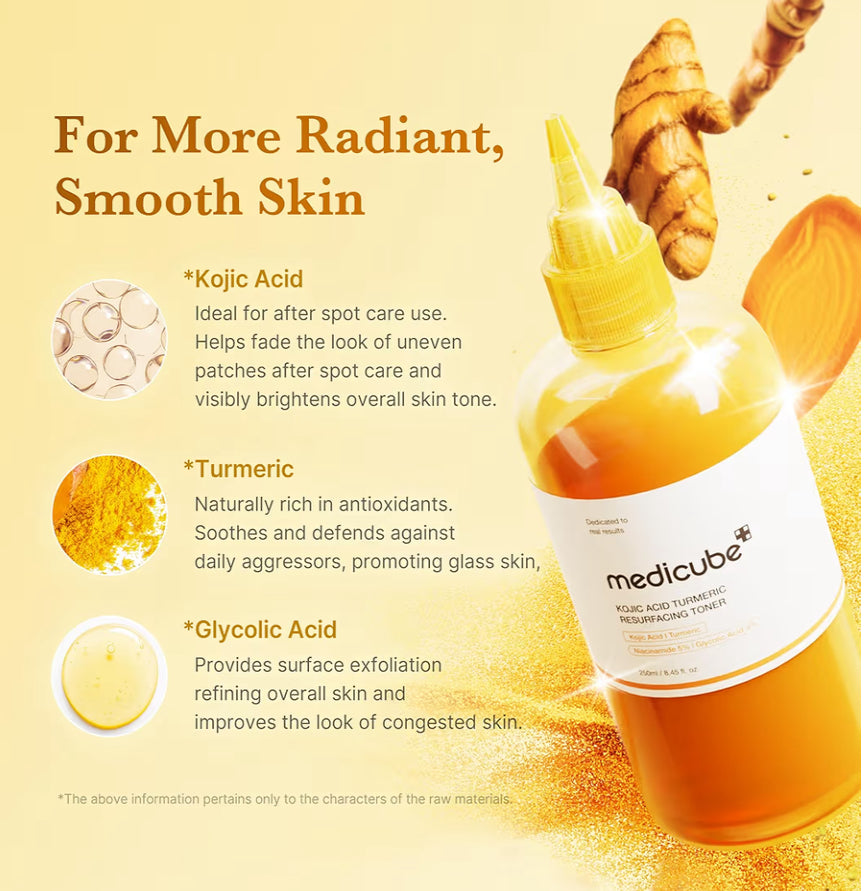 medicube Kojic Acid Turmeric Resurfacing Toner 250ml