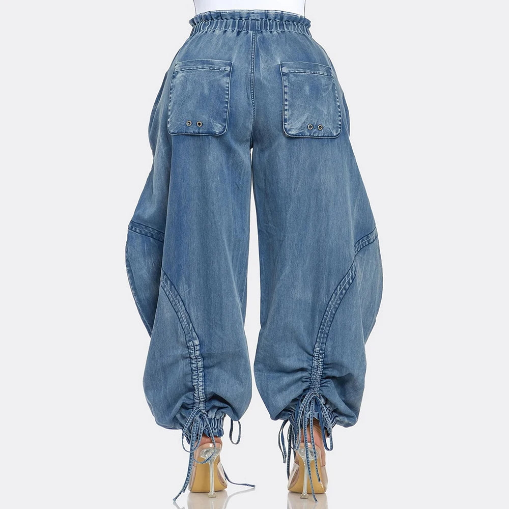 Dreya Drawstring Cargo Jeans