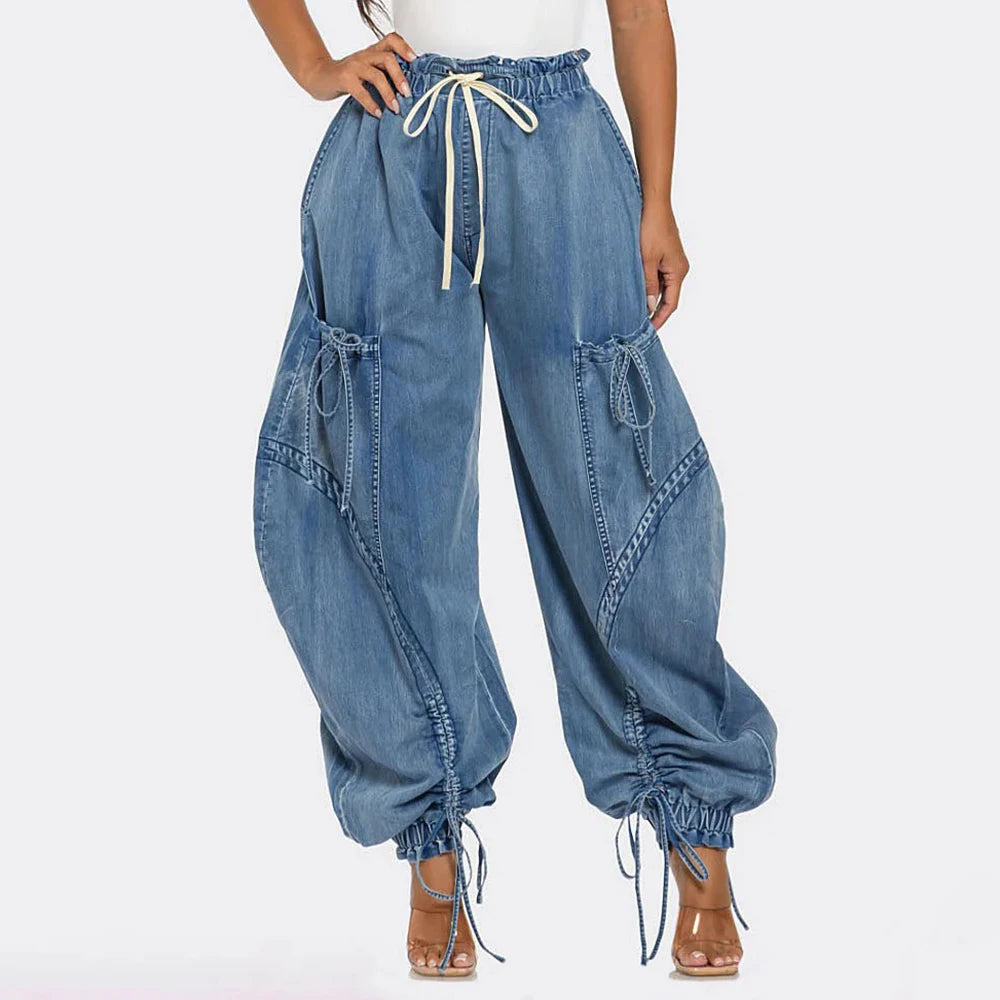 Dreya Drawstring Cargo Jeans