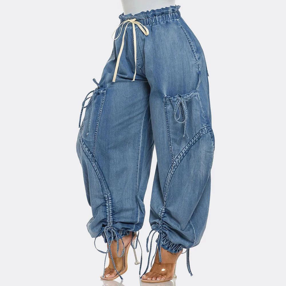 Dreya Drawstring Cargo Jeans