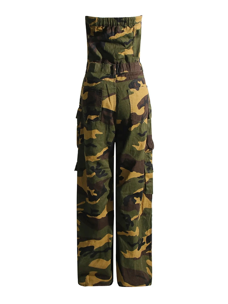Jane Camouflage Cargo Jumpsuits