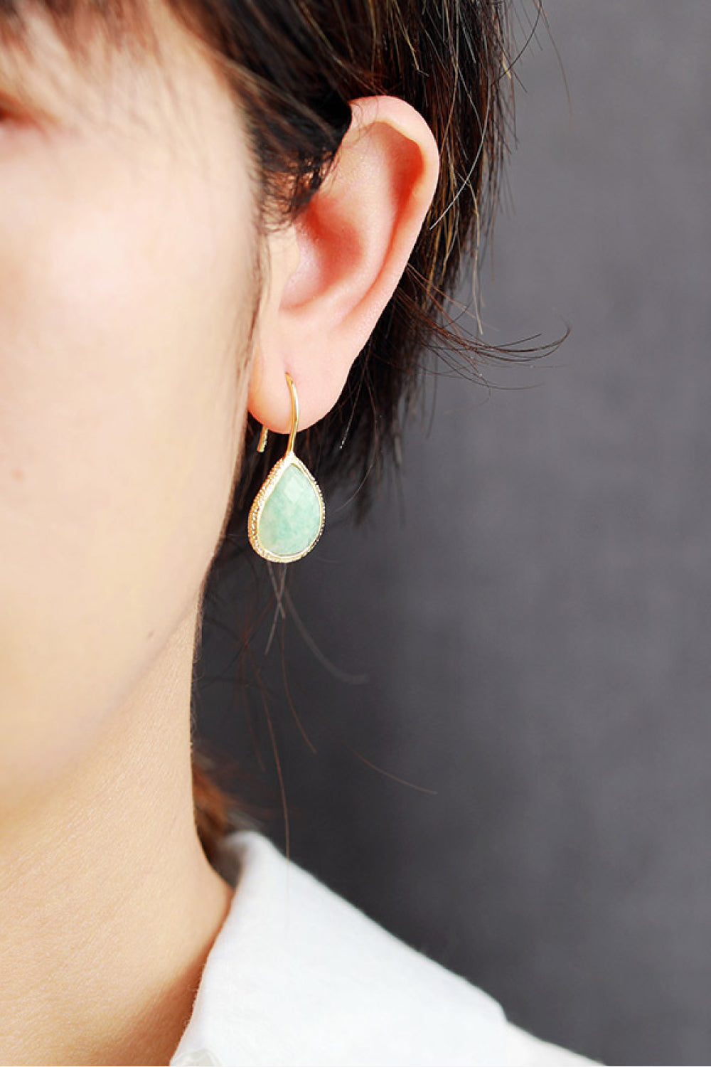 Natural Stone Teardrop Earrings