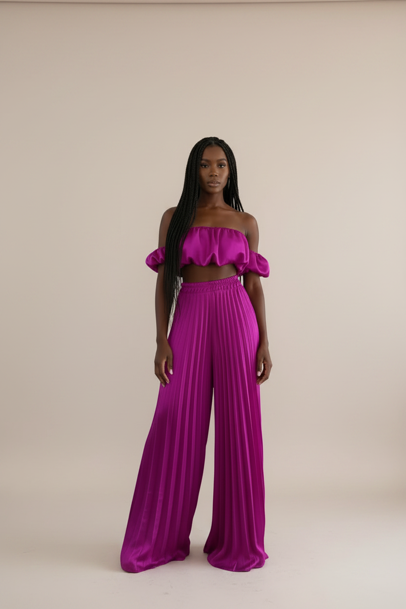 Pleated Pants Set