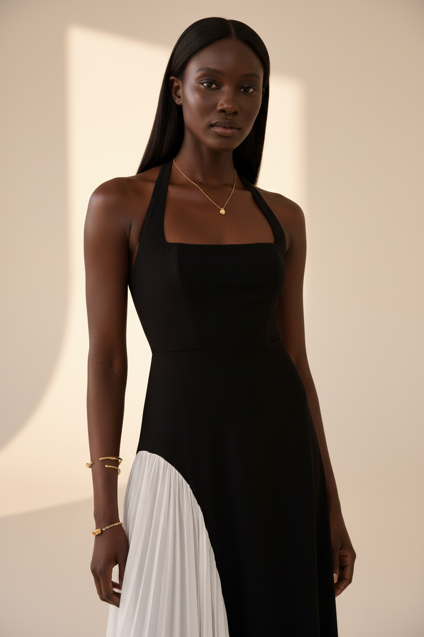 Contrast Maxi Dress