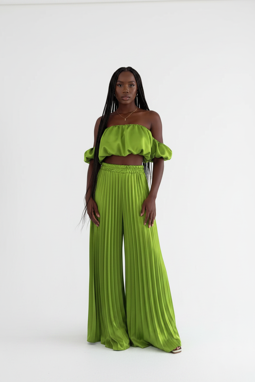 Pleated Pants Set