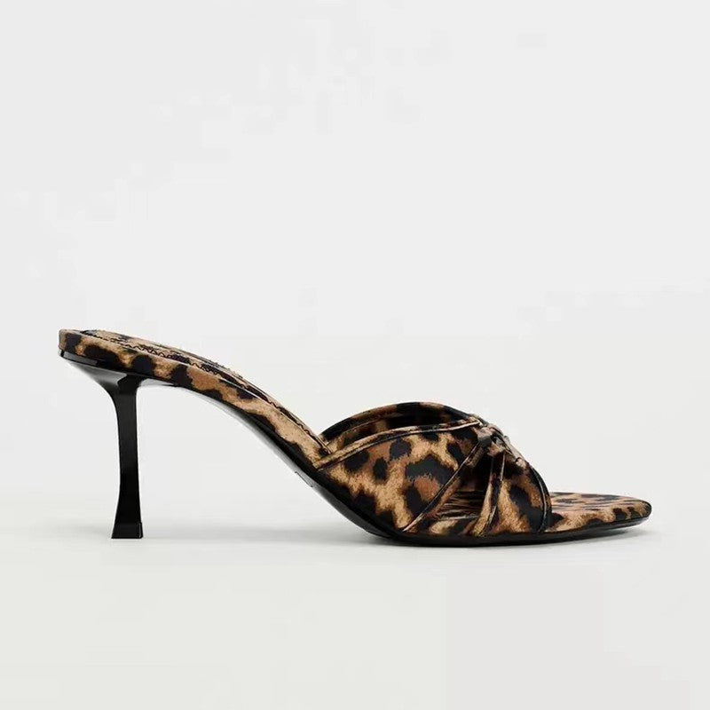 Bow Leopard Sandals