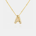 Gold-Plated Letter Pendant Necklace