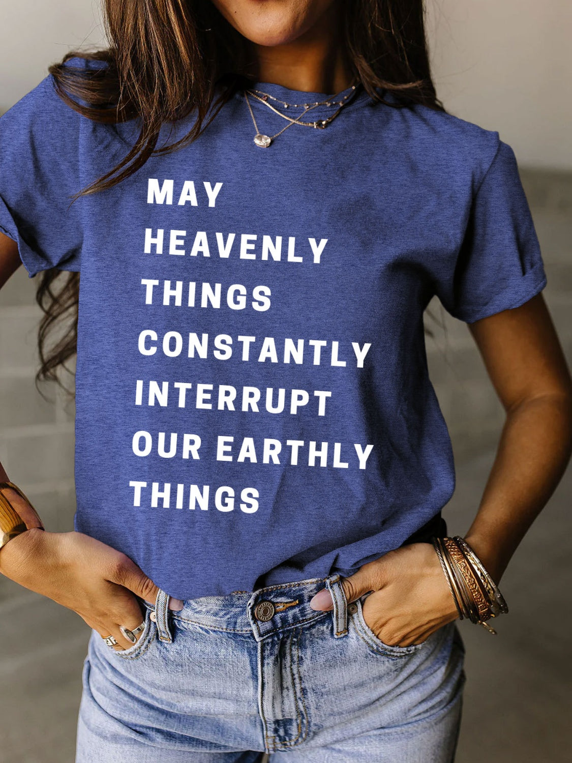 “May Heavenly Things…”Short Sleeve T-Shirt