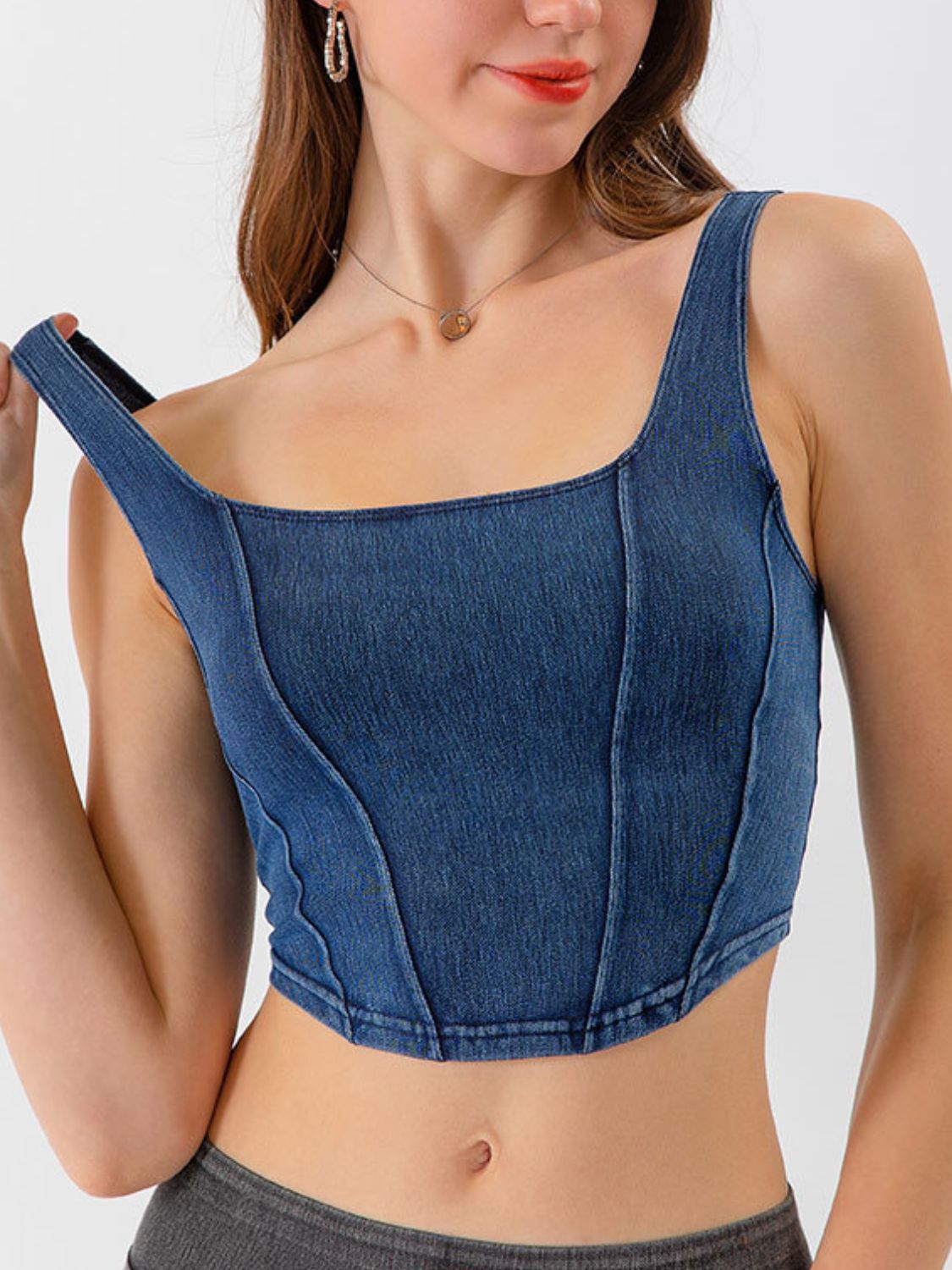 Denim Bustier Top