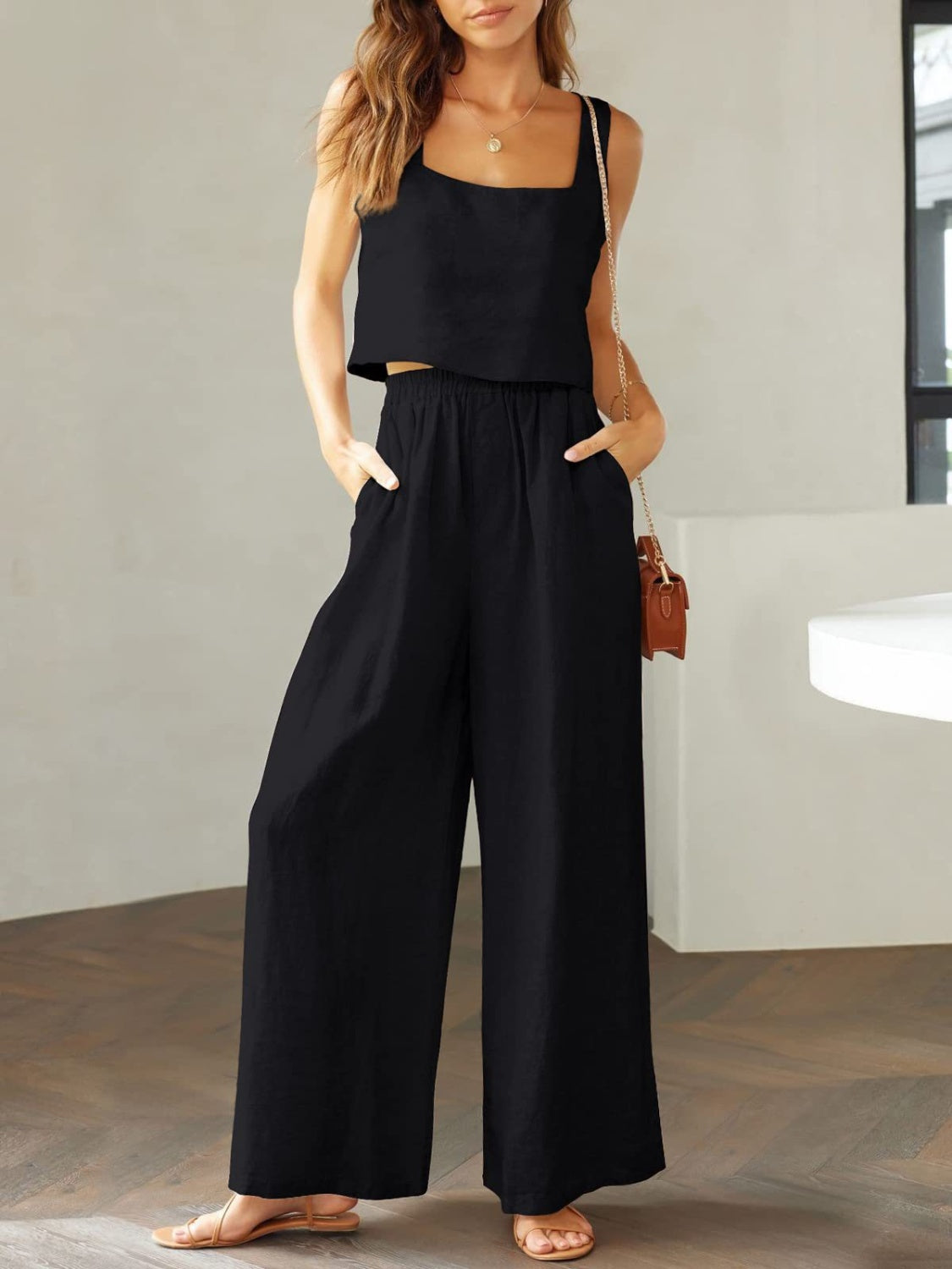 Angela Wide Leg Pants Set