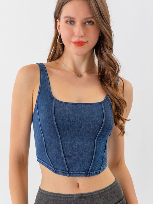 Denim Bustier Top