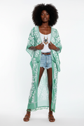 Printed Tassel Kimono