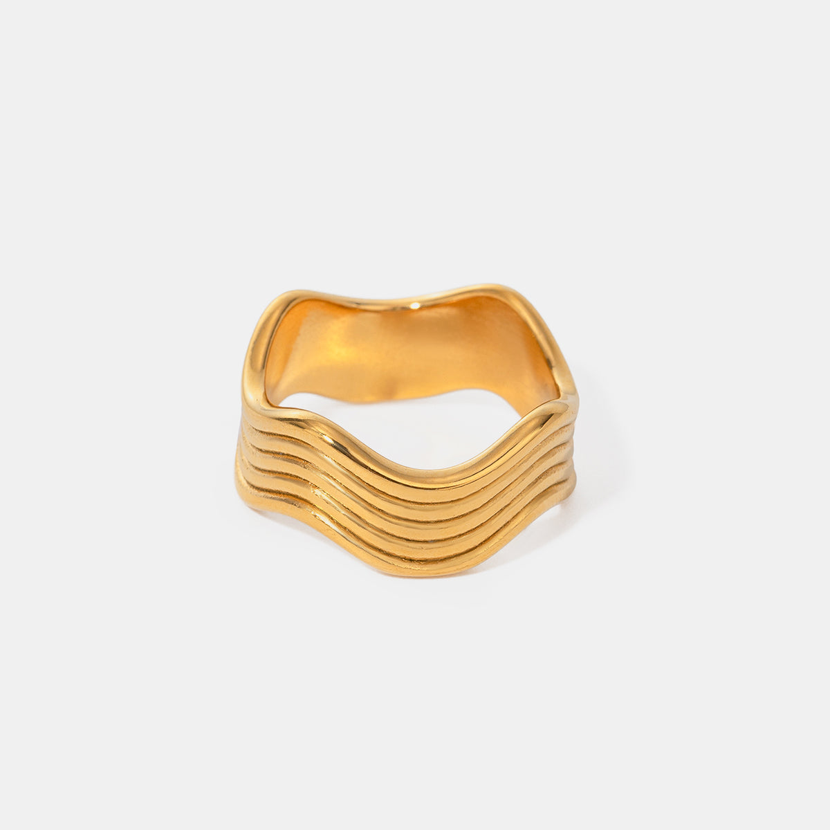 18K Gold-Plated Corrugated Ring