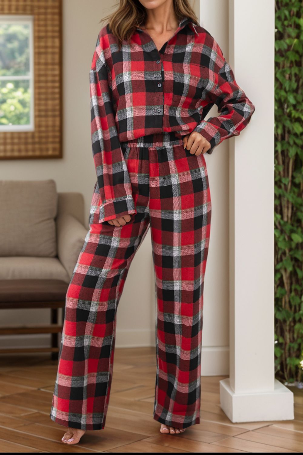 Plaid Lounge Set