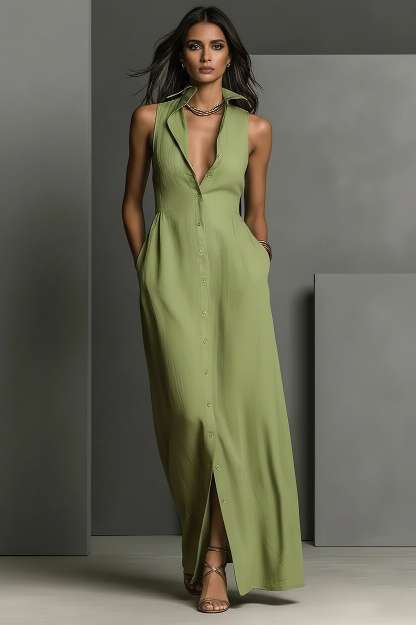 Samantha Button-Down Maxi Dress